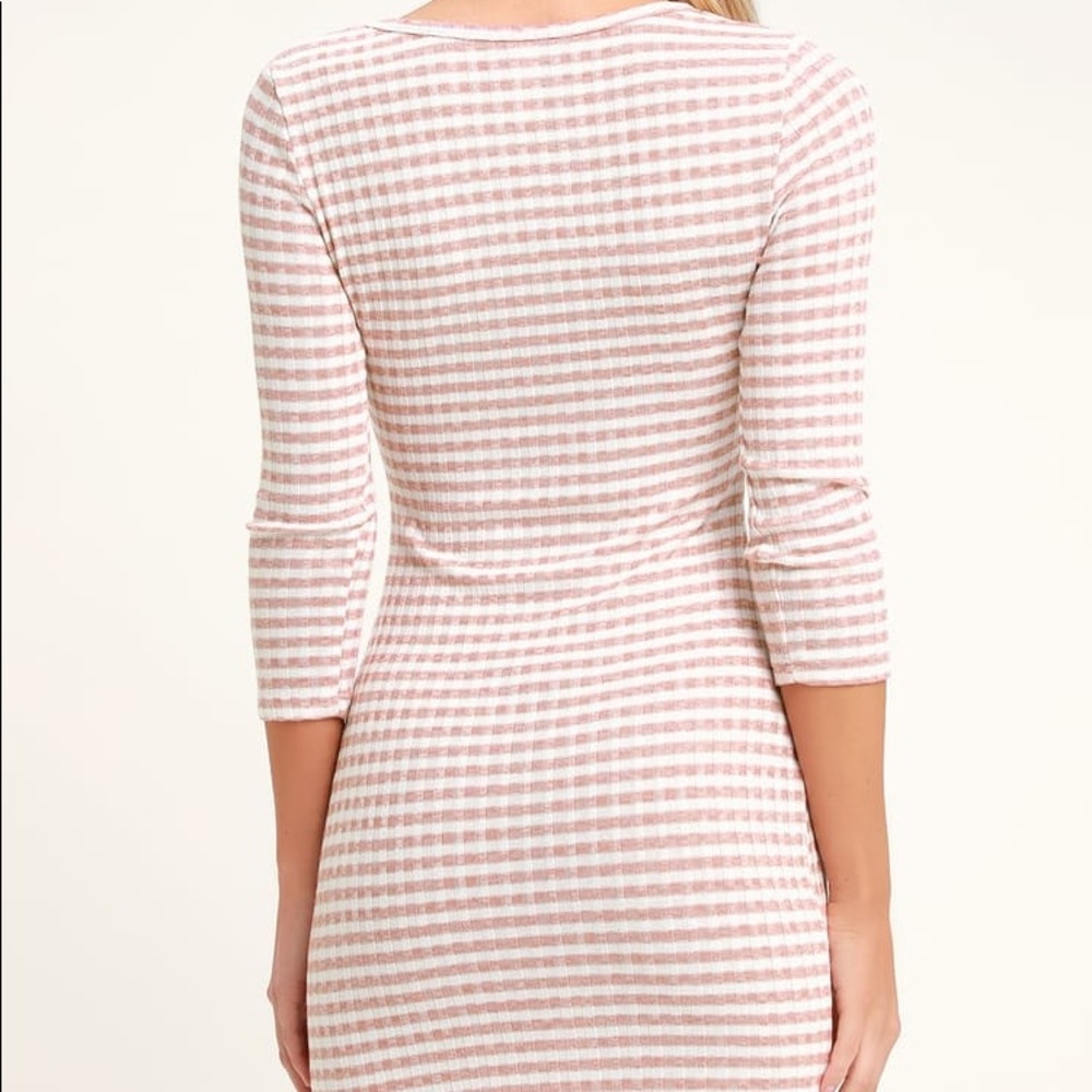 Lulus Basics Striped Ribbed Bodycon Dress - Picture 3 of 5